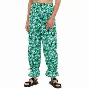Diane Von Furstenberg Target Women's Green Jazz Dot Nylon Jogger Cargo Pants NWT